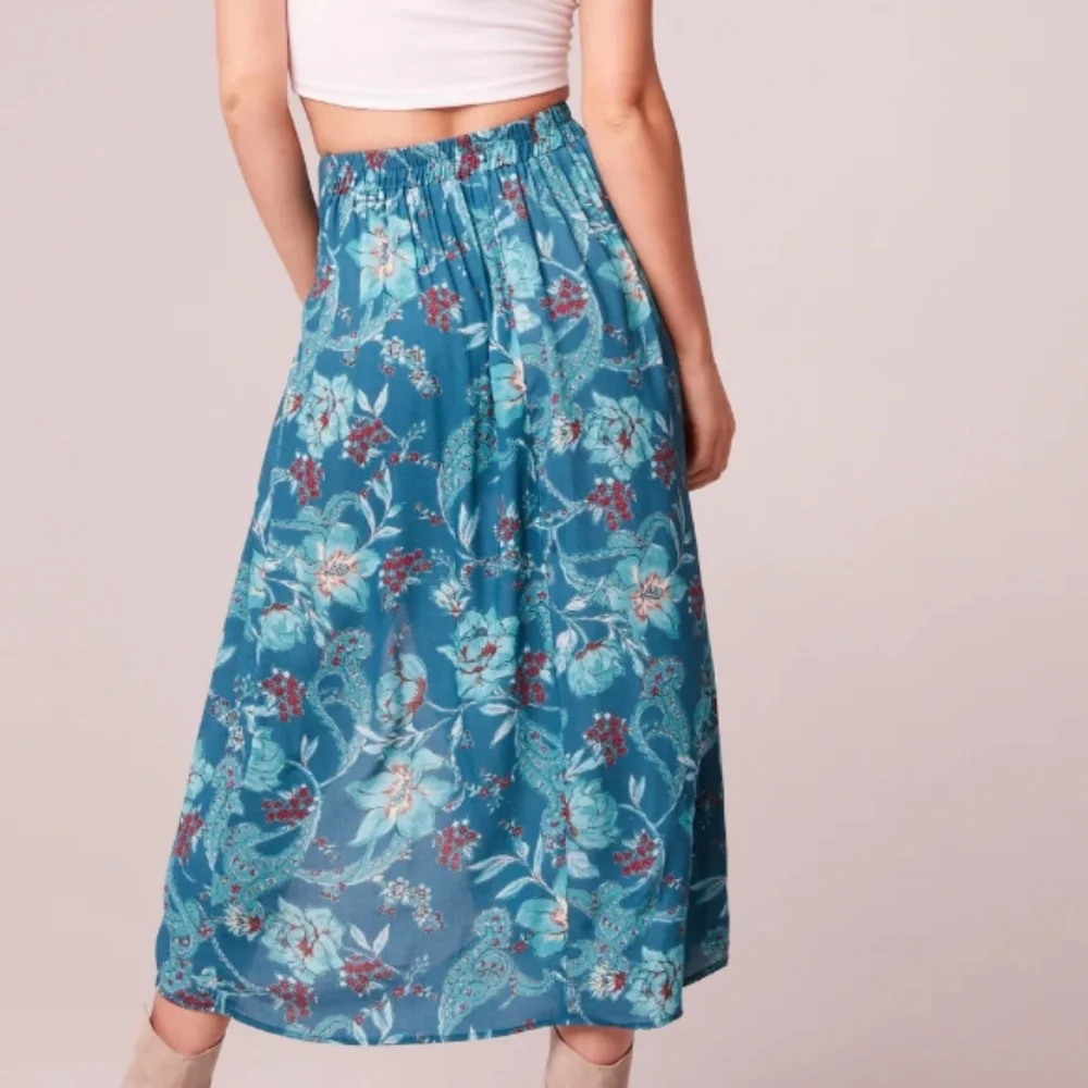 Band Of The  Free B.O.G. Collective,NWT, Celene Teal Floral Layered Skirt,XS